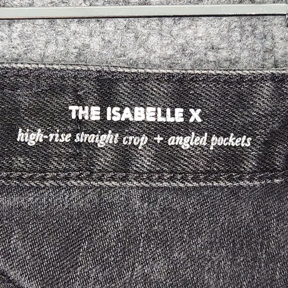 AG ADRIANO GOLDSCHMIED Black Isabelle High Rise Straight Crop Jeans SIZE 29 - Picture 9 of 13